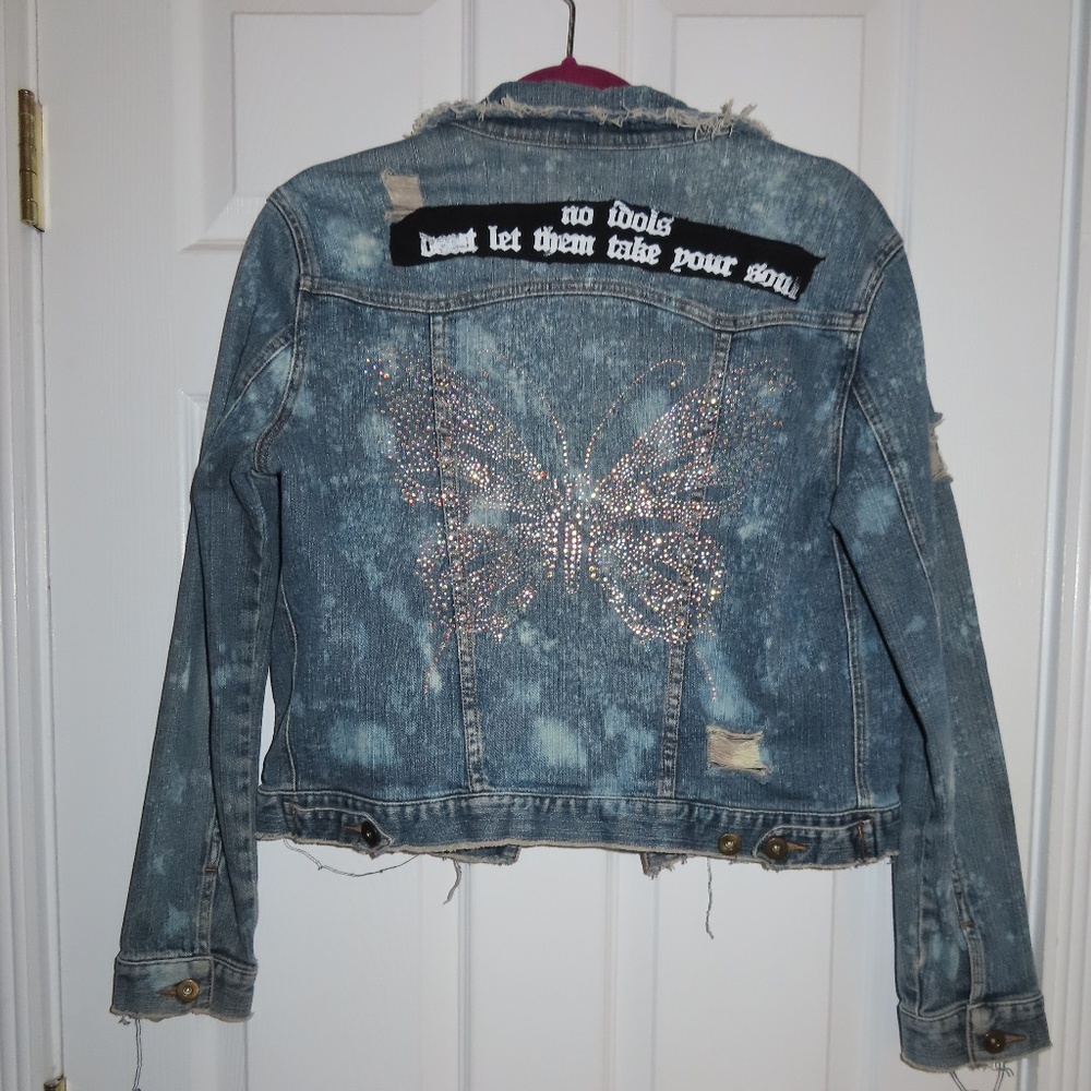 Bleached Butterfly Denim Jacket